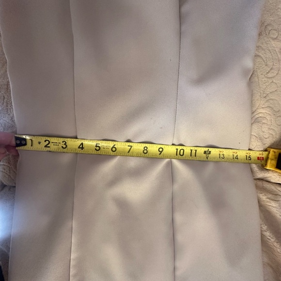 Beige Summer Sheath Dress Spagetti Straps Size 4 Sleeveless Neutral Officewear - Picture 8 of 11